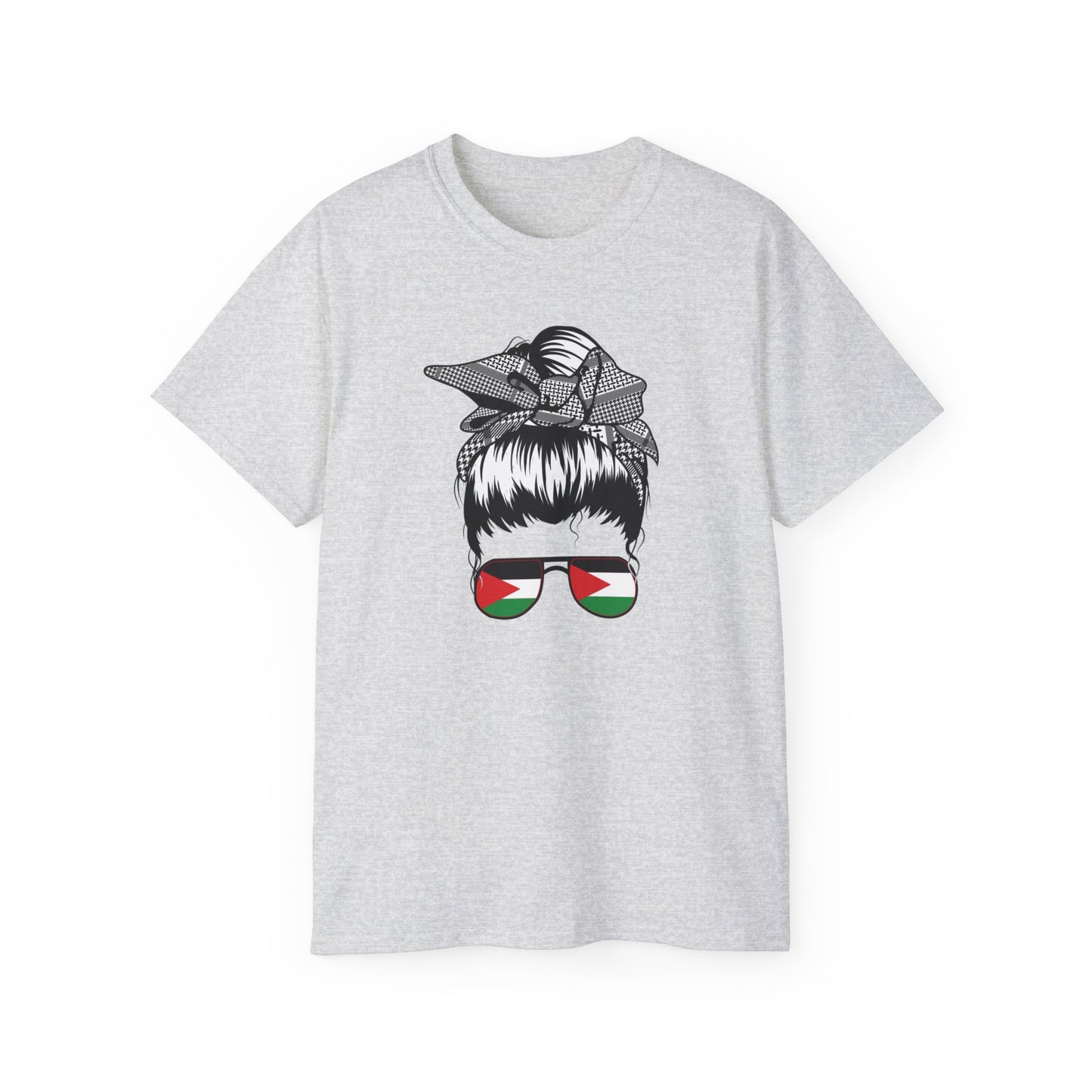 Adult | Palestine | Messy Bun | Short Sleeve Tee