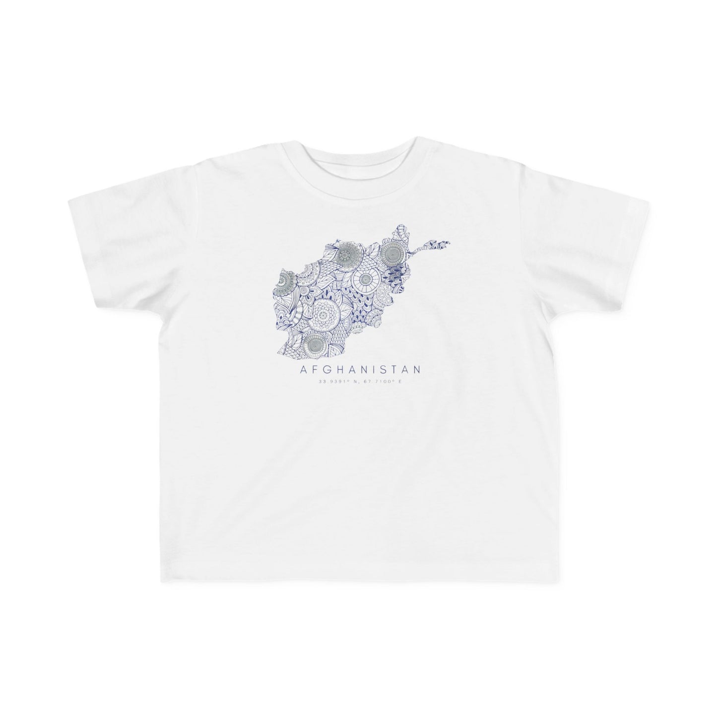 Toddler | Afghanistan Map And Coordinates | Short Sleeve Tee
