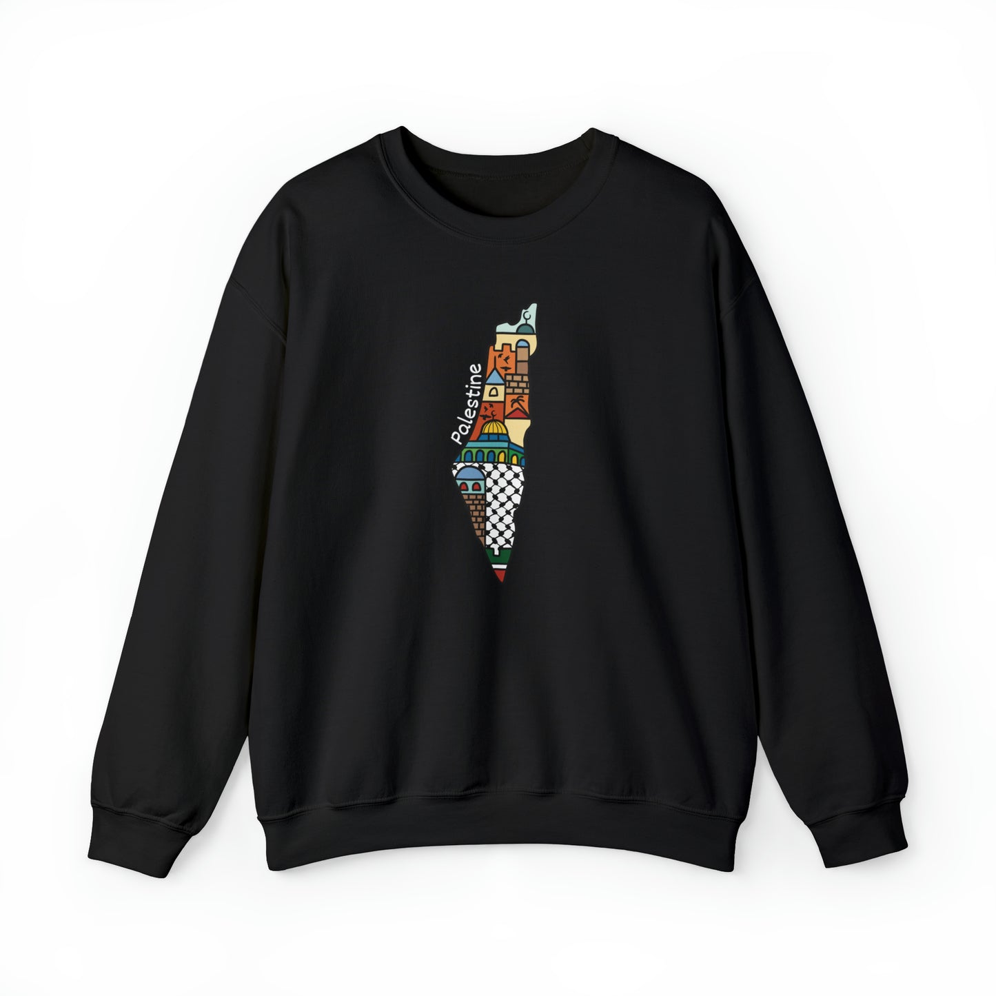 Adult | Palestine Map Artwork | Crewneck Sweatshirt |