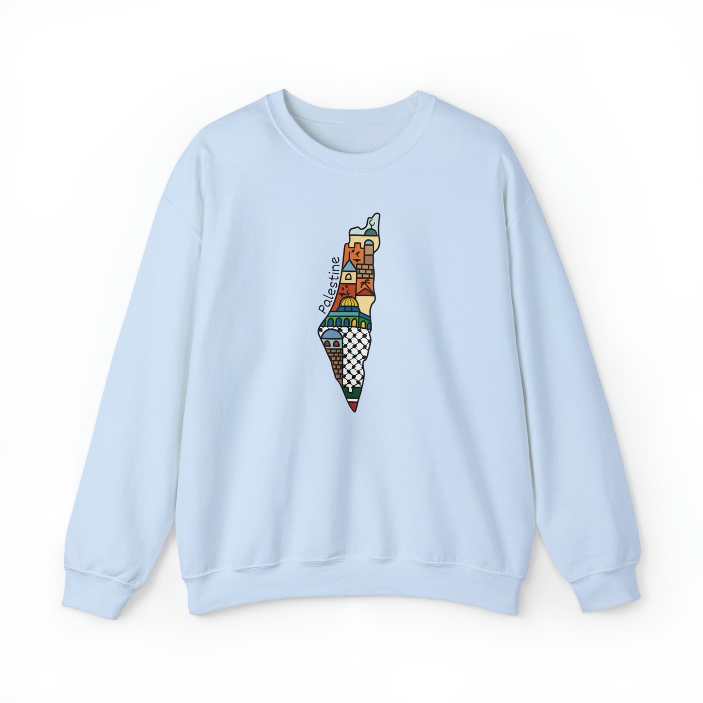 Adult | Palestine Map Artwork | Crewneck Sweatshirt |