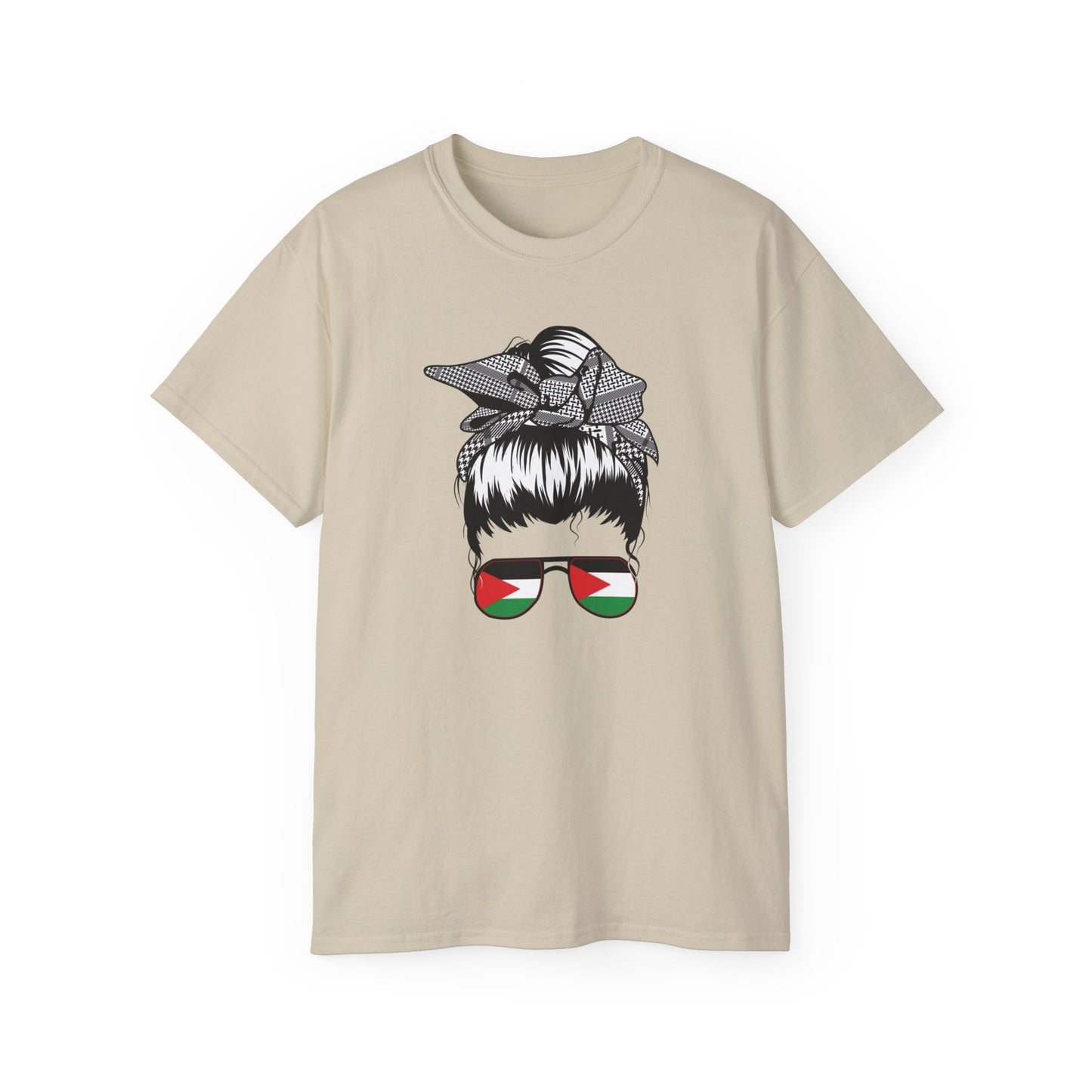 Adult | Palestine | Messy Bun | Short Sleeve Tee