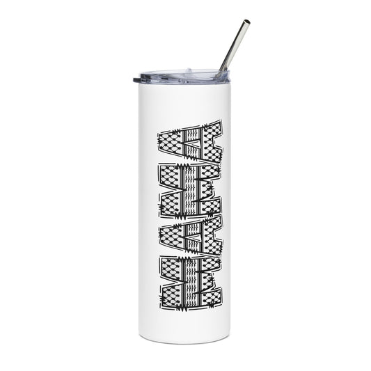 MAMA in Keffiyeh | Skinny Steel Tumbler with Straw | 20oz