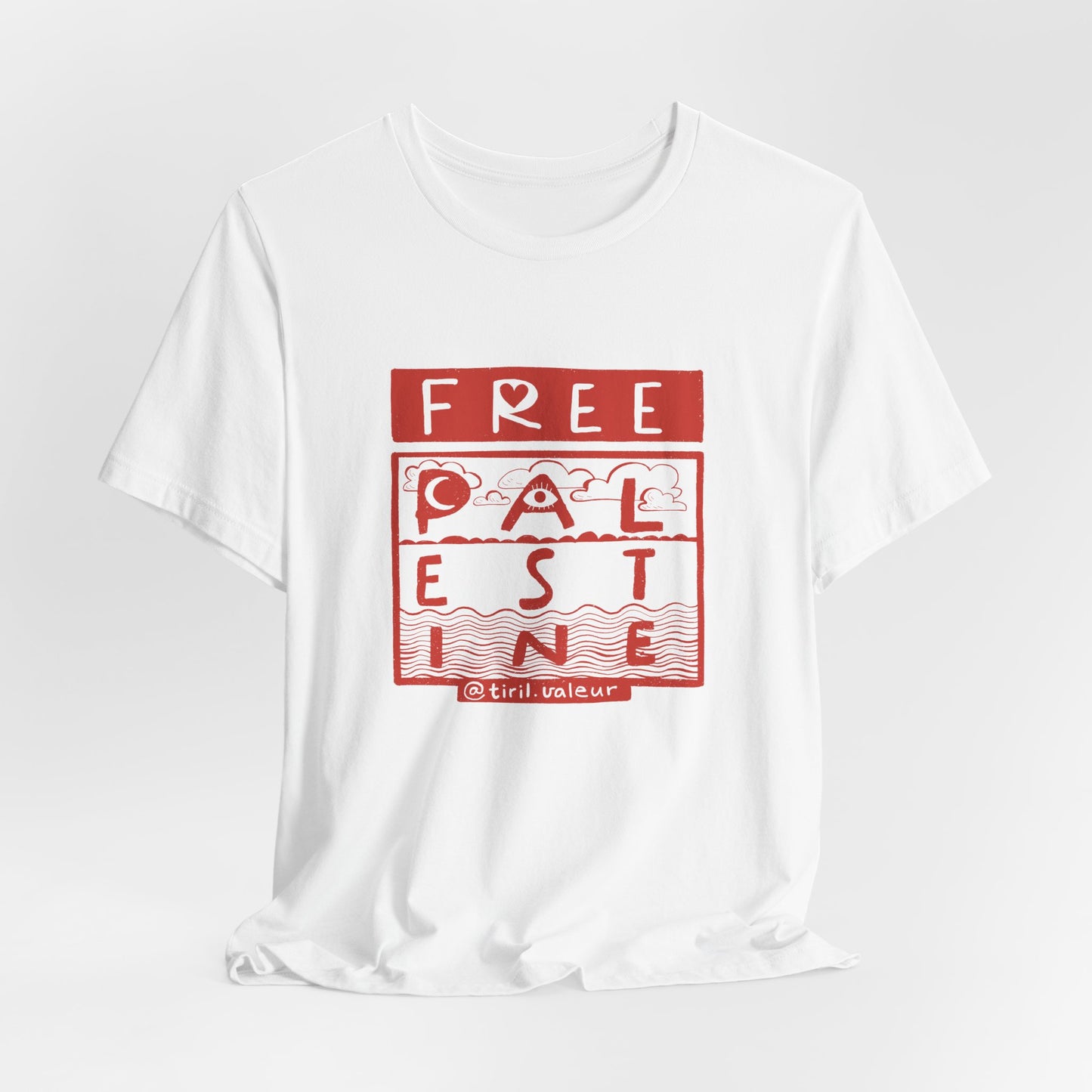 Artist Tiril Valeur For Palestine | 100% Of Profits Donated | Free Palestine | Short Sleeve Tee