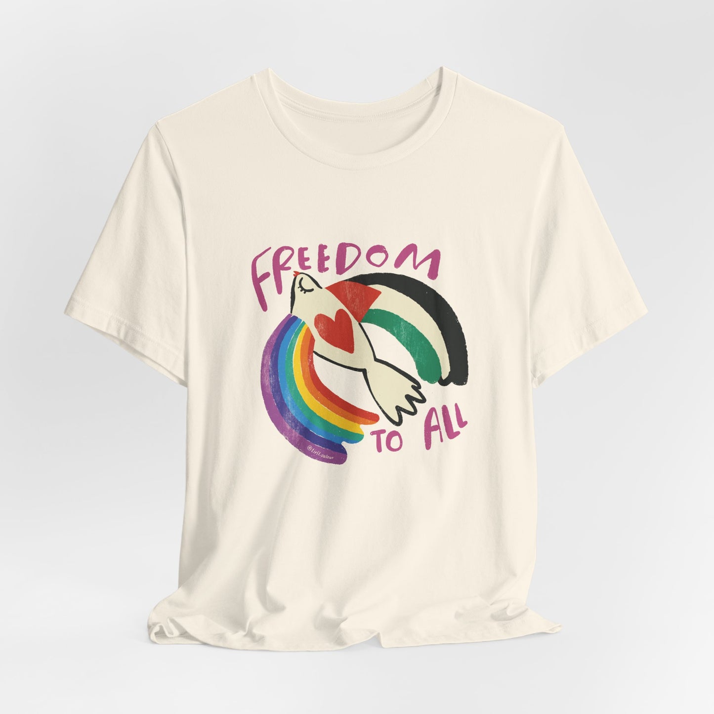 Artist Tiril Valeur For Palestine | 100% Of Profits Donated | Freedom To All | Short Sleeve Tee