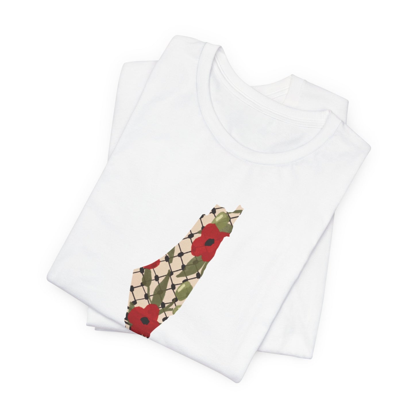 Adult | Poppy | Keffiyeh | Palestine Map | Short Sleeve Tee