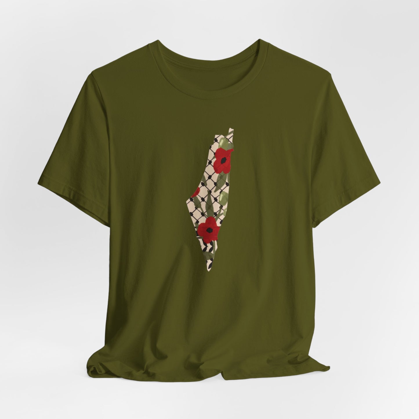 Adult | Poppy | Keffiyeh | Palestine Map | Short Sleeve Tee