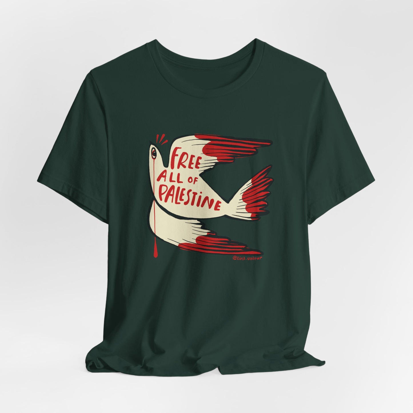 Artist Tiril Valeur For Palestine | 100% Of Profits Donated | Free All Of Palestine | Short Sleeve Tee