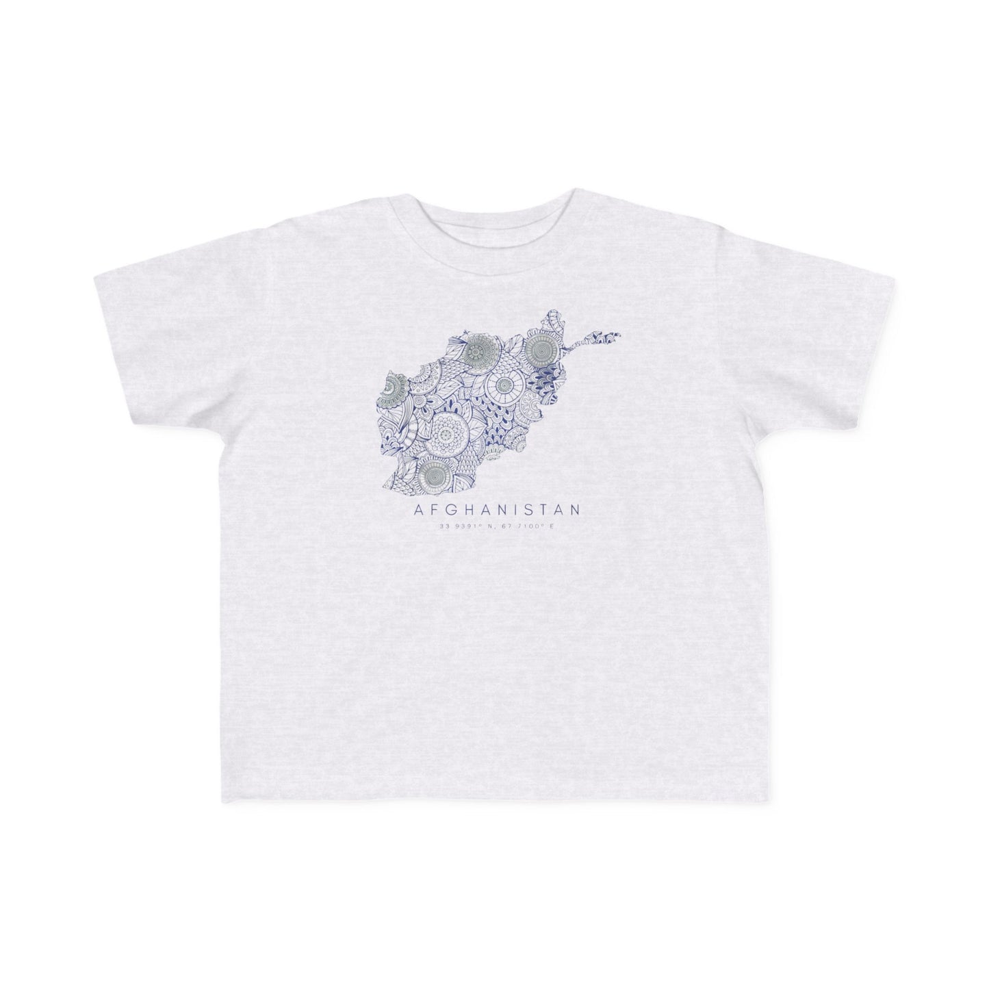 Toddler | Afghanistan Map And Coordinates | Short Sleeve Tee