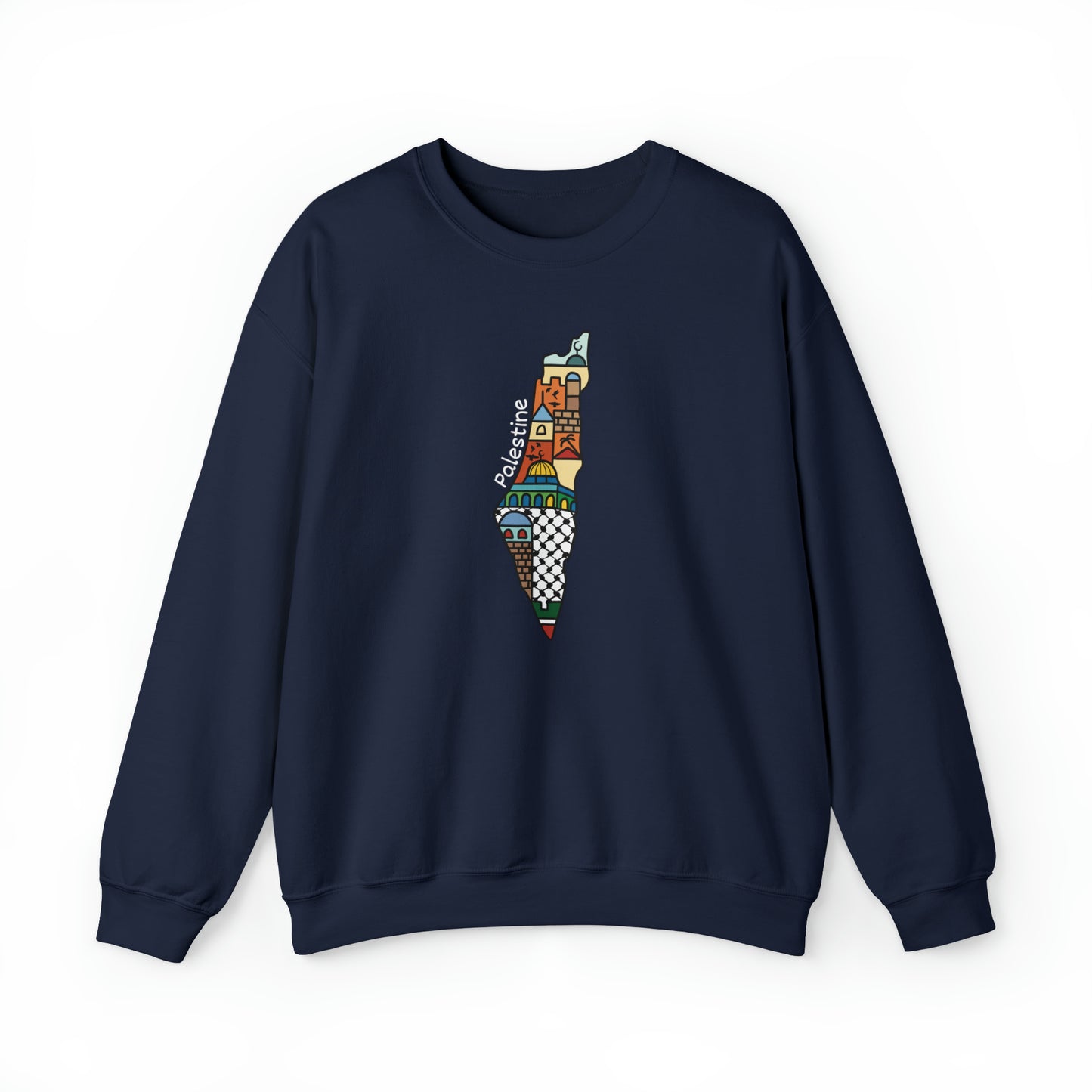 Adult | Palestine Map Artwork | Crewneck Sweatshirt |