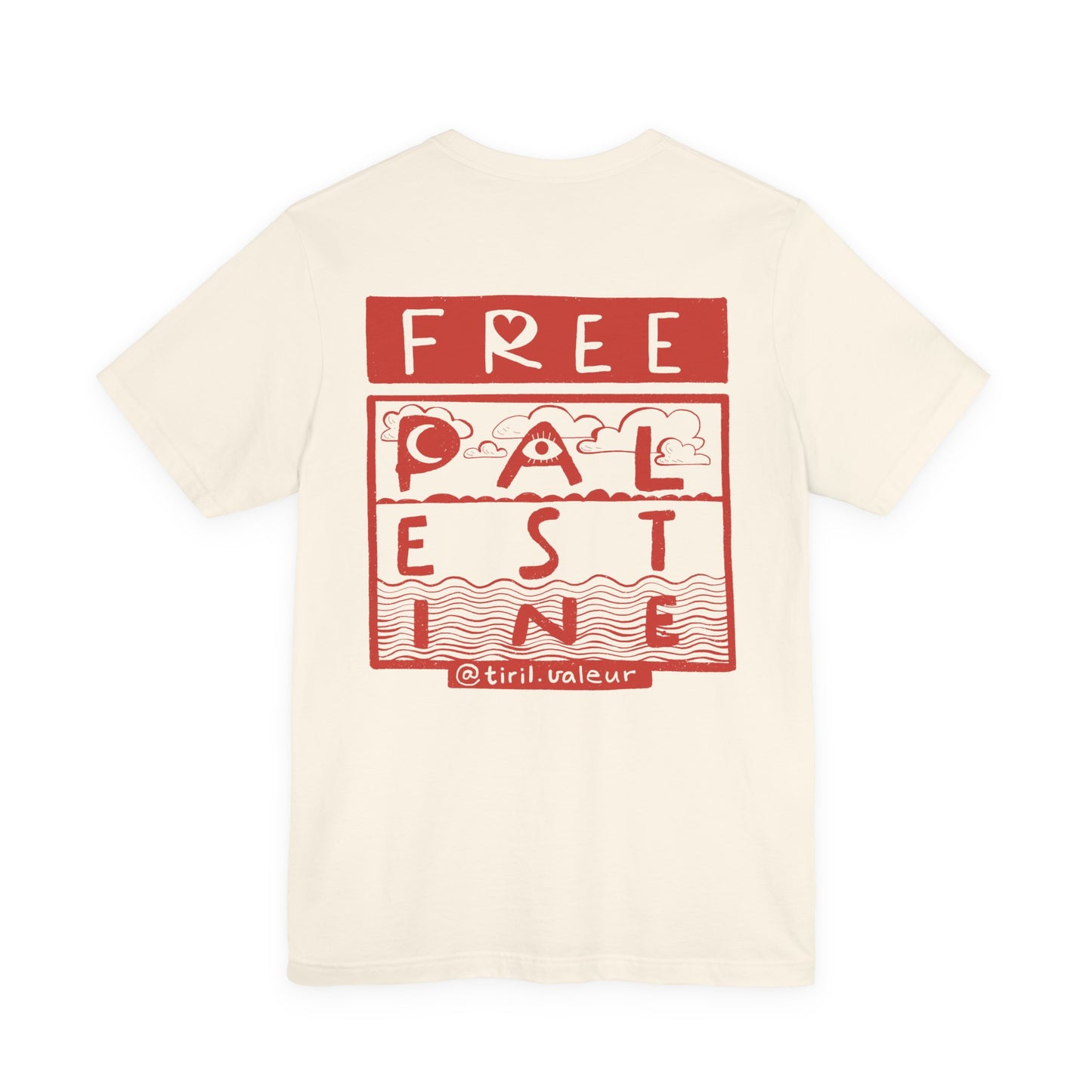 Artist Tiril Valeur For Palestine | 100% Of Profits Donated | Free Palestine Front & Back | Short Sleeve Tee
