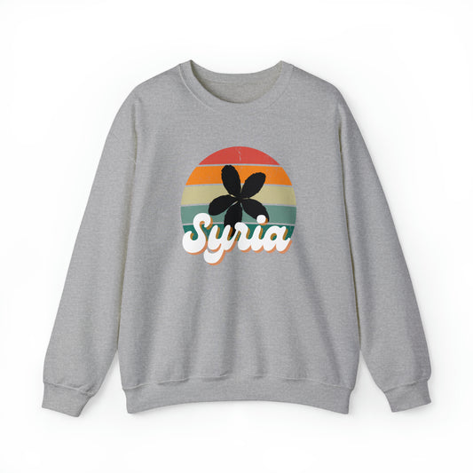 Adult | Retro Syria Design | Crew Neck Sweatshirt