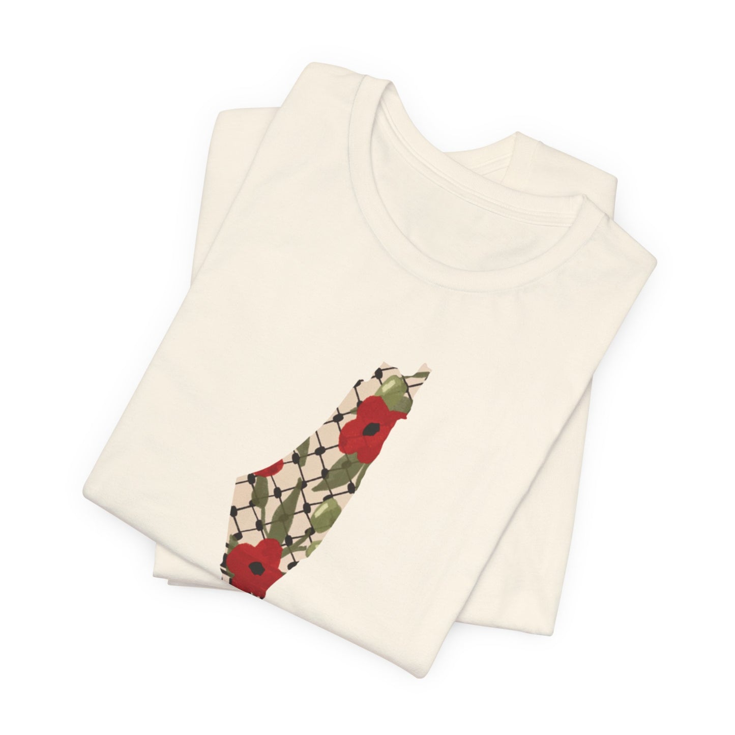Adult | Poppy | Keffiyeh | Palestine Map | Short Sleeve Tee