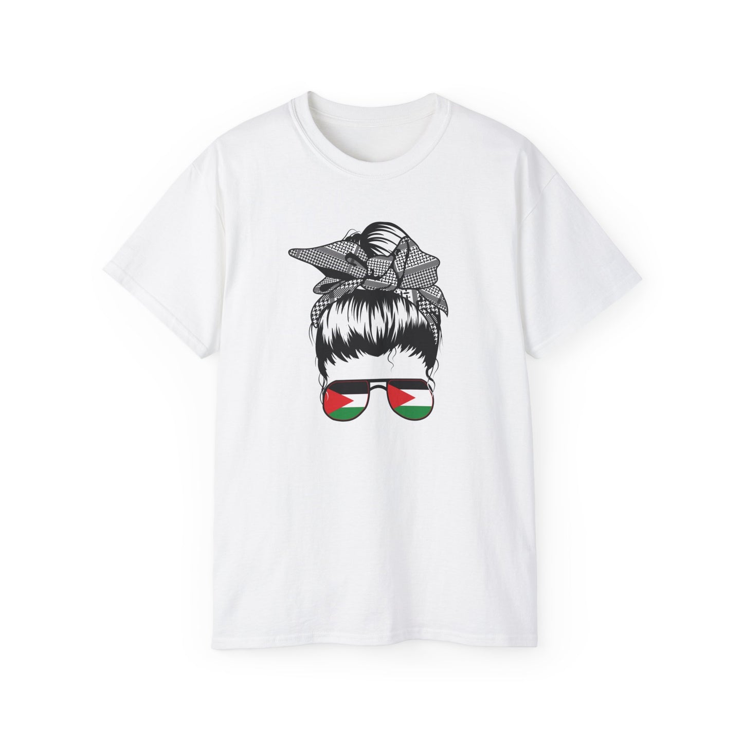 Adult | Palestine | Messy Bun | Short Sleeve Tee
