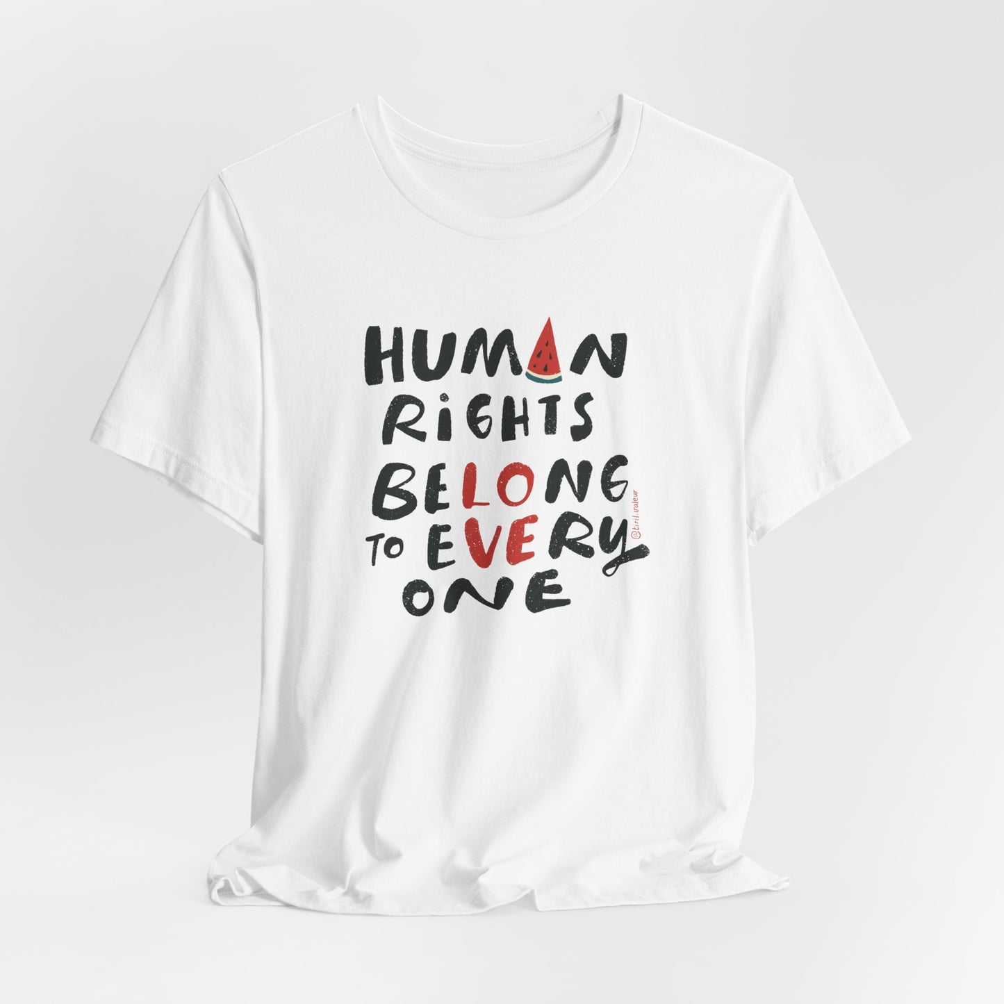 Artist Tiril Valeur For Palestine | 100% Of Profits Donated | Human Rights Belong To Everyone | Short Sleeve Tee