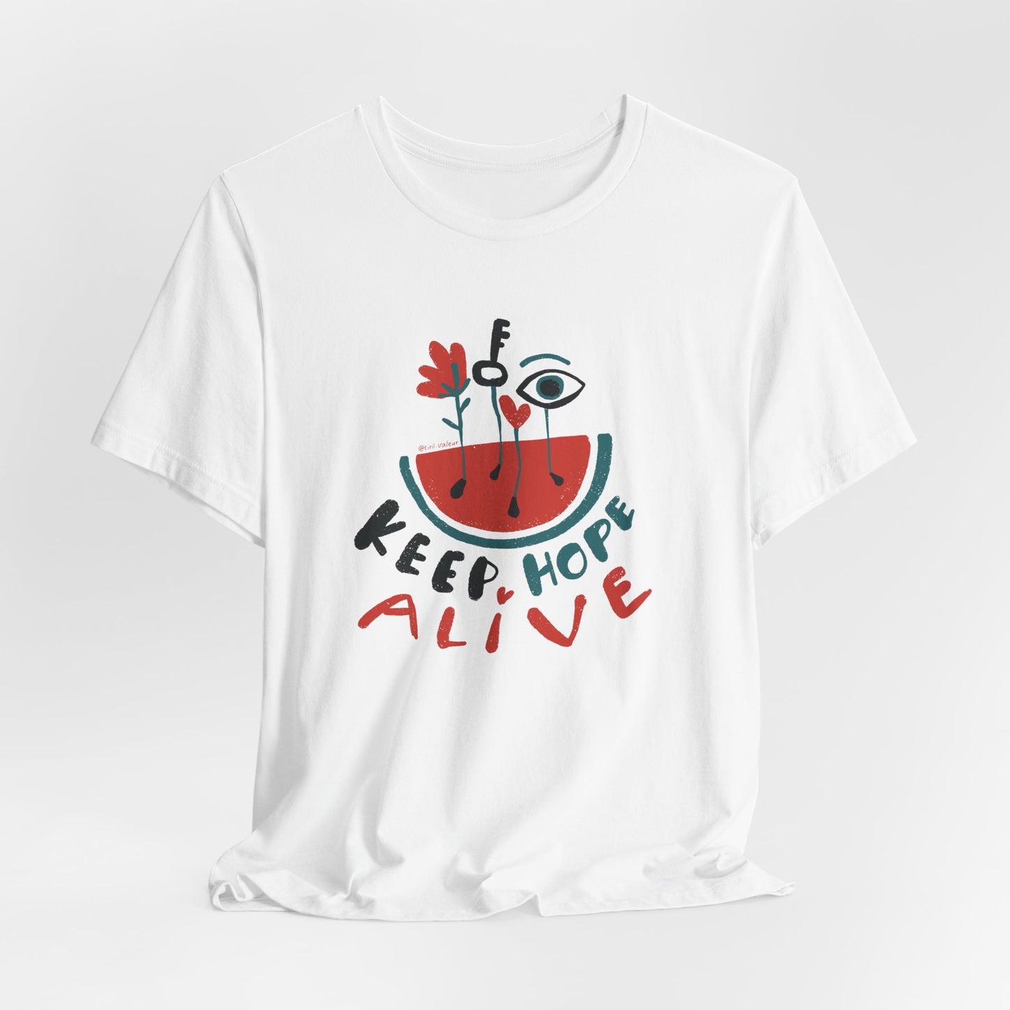 Artist Tiril Valeur For Palestine | 100% Of Profits Donated | Keep Hope Alive | Short Sleeve Tee