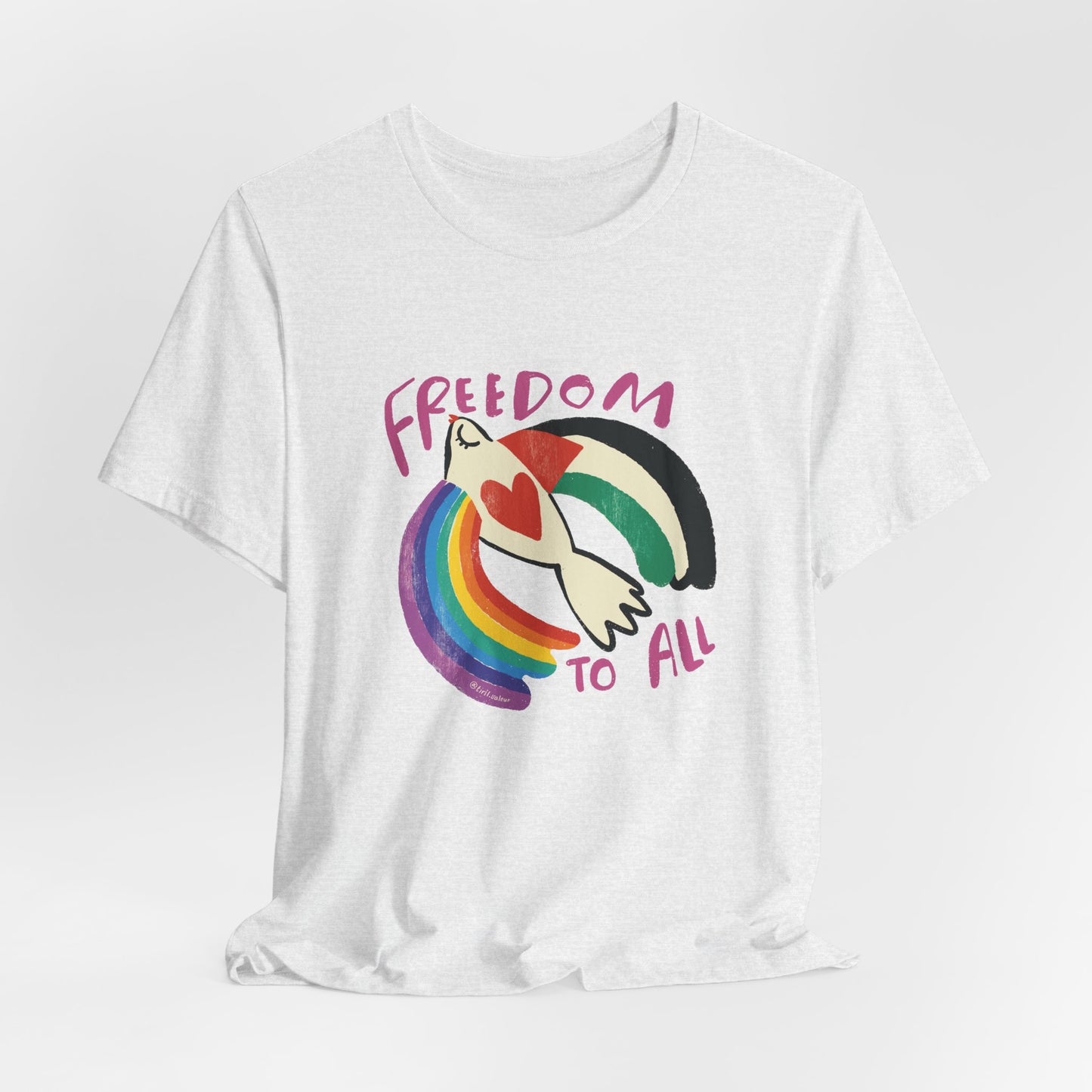 Artist Tiril Valeur For Palestine | 100% Of Profits Donated | Freedom To All | Short Sleeve Tee