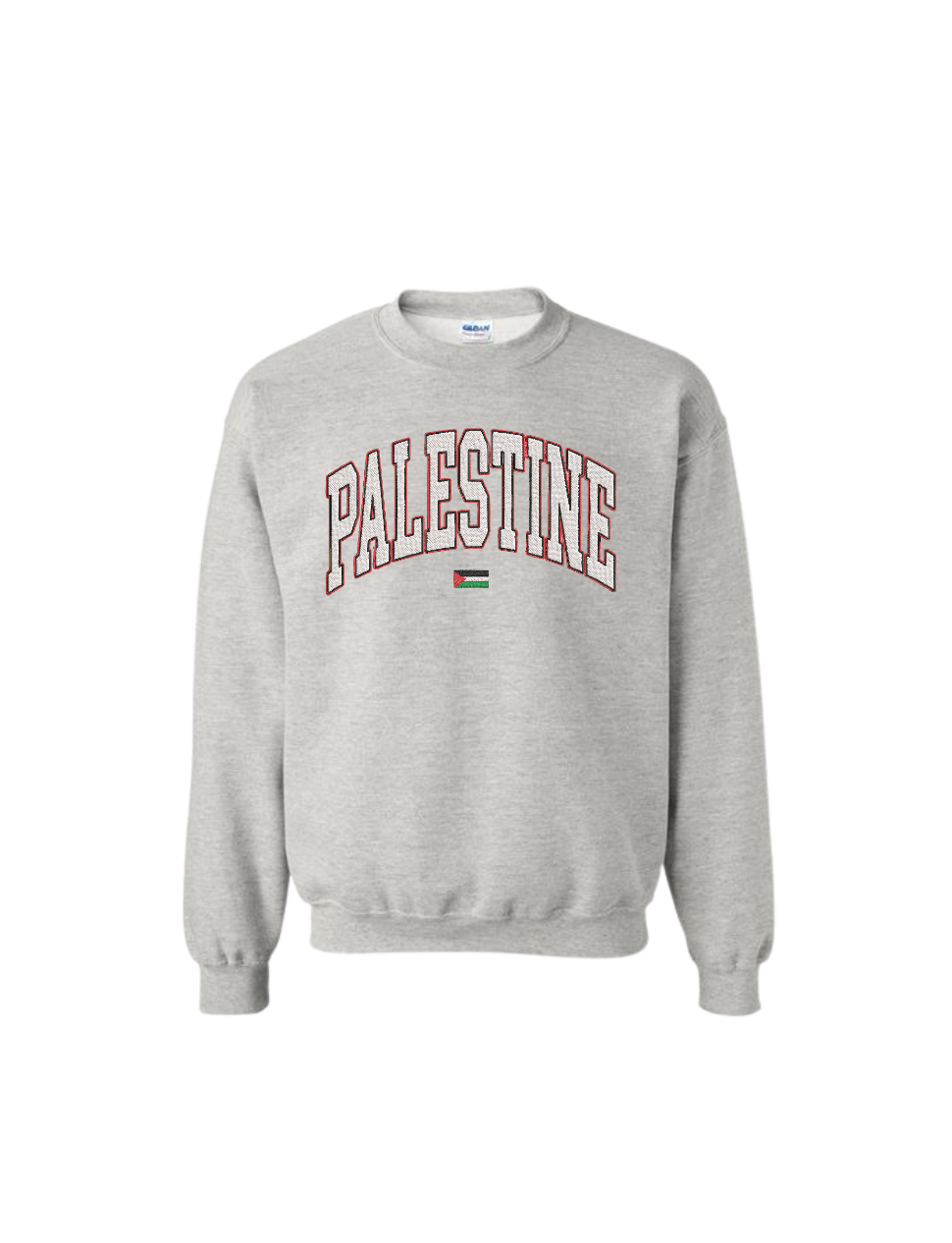Embroidered Palestine Varsity Letters | Crewneck Sweatshirt