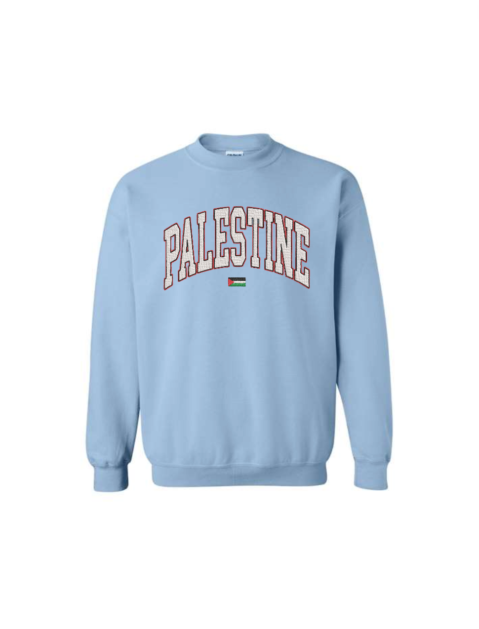 Embroidered Palestine Varsity Letters | Crewneck Sweatshirt