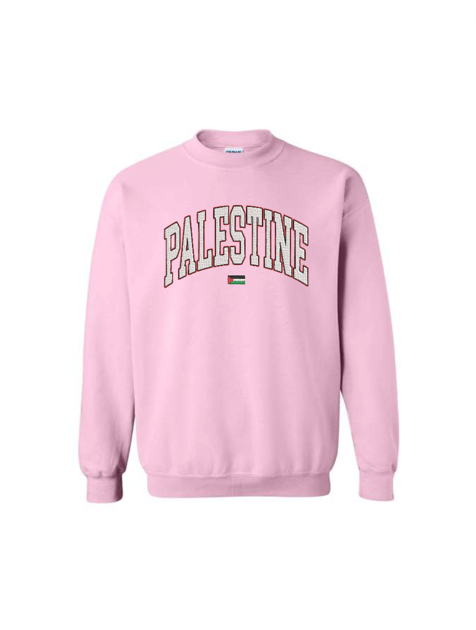 Embroidered Palestine Varsity Letters | Crewneck Sweatshirt