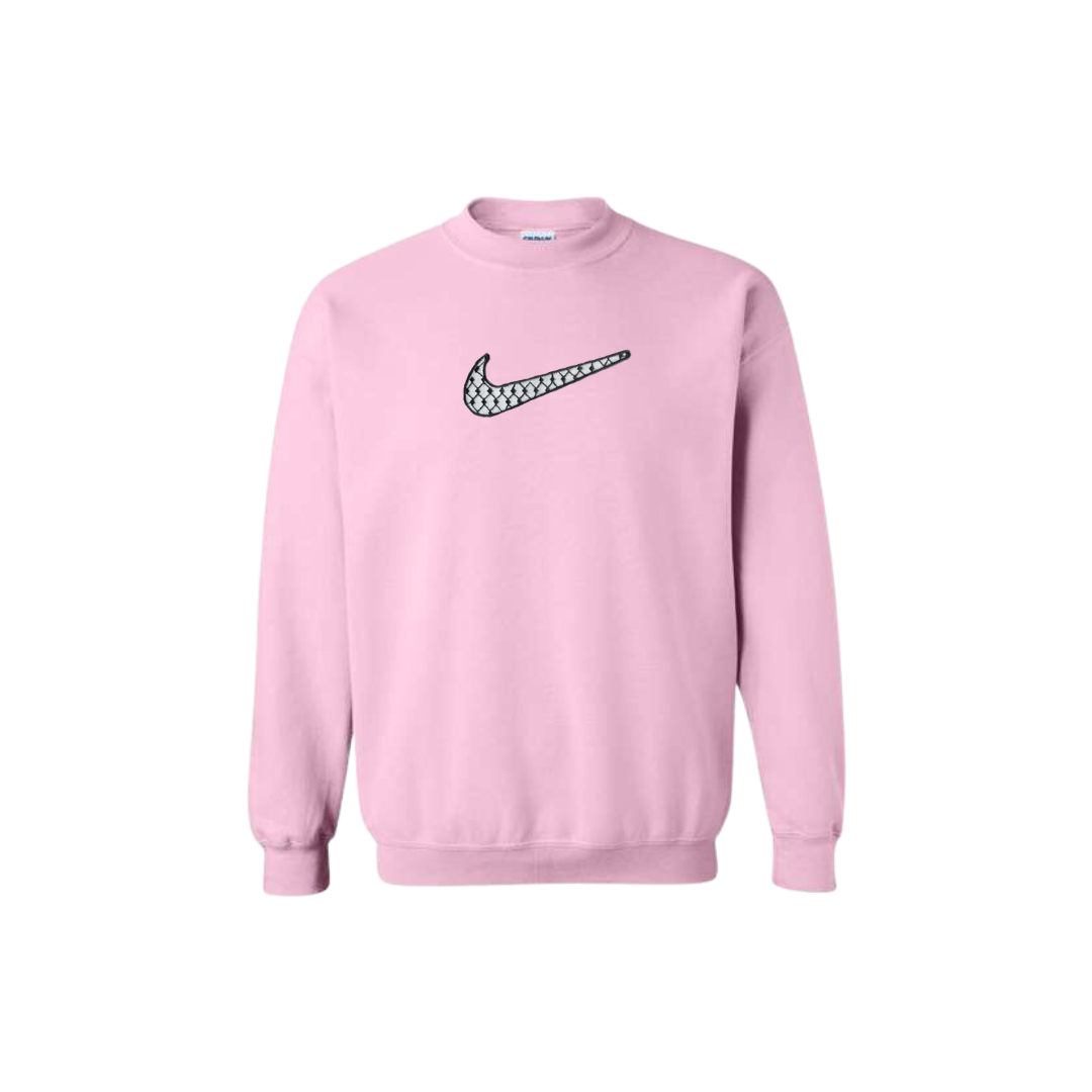 Embroidered Crewneck Sweatshirt | Palestine Keffiyeh | StitchesBySerene Collab