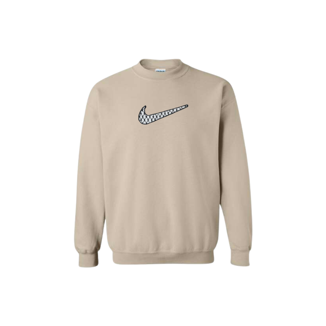 Embroidered Crewneck Sweatshirt | Palestine Keffiyeh | StitchesBySerene Collab