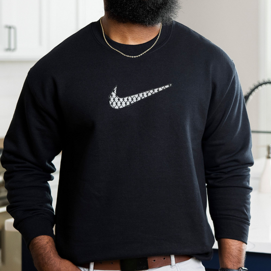 Embroidered Crewneck Sweatshirt | Palestine Keffiyeh | StitchesBySerene Collab