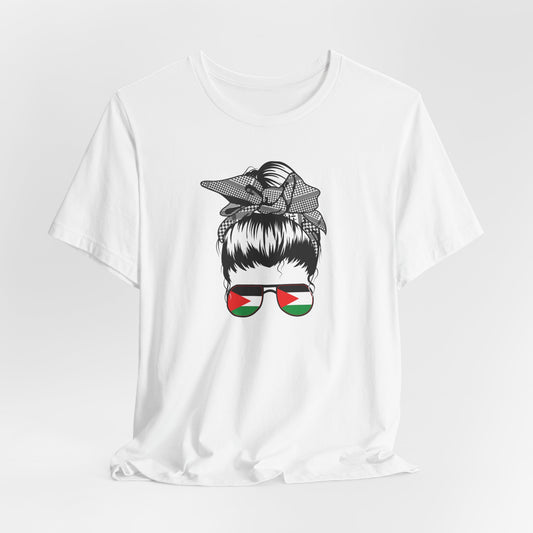 Adult | Palestine | Messy Bun | Short Sleeve Tee